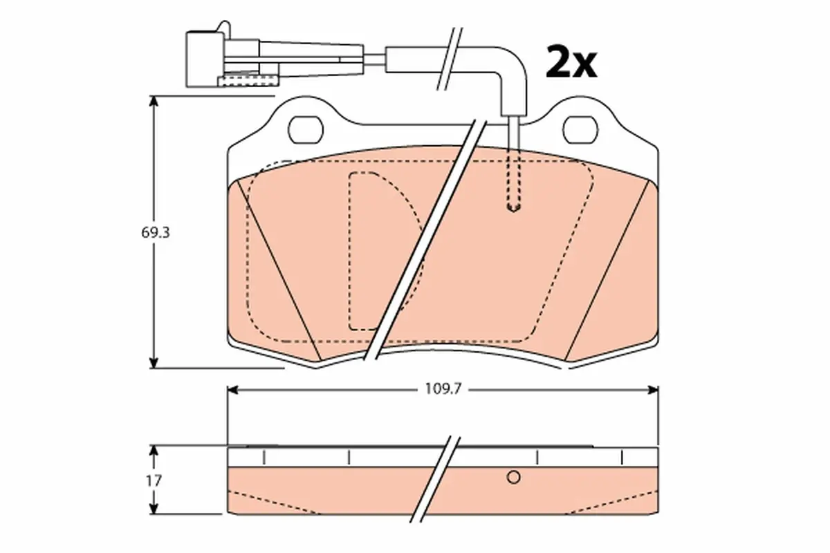 комплект спирачно феродо, дискови спирачки TRW                 