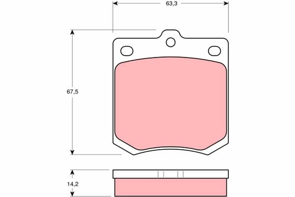 комплект спирачно феродо, дискови спирачки TRW                 
