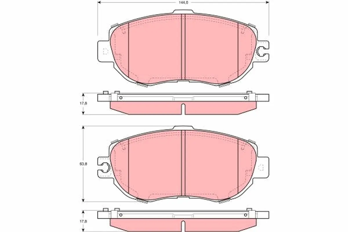 комплект спирачно феродо, дискови спирачки TRW                 