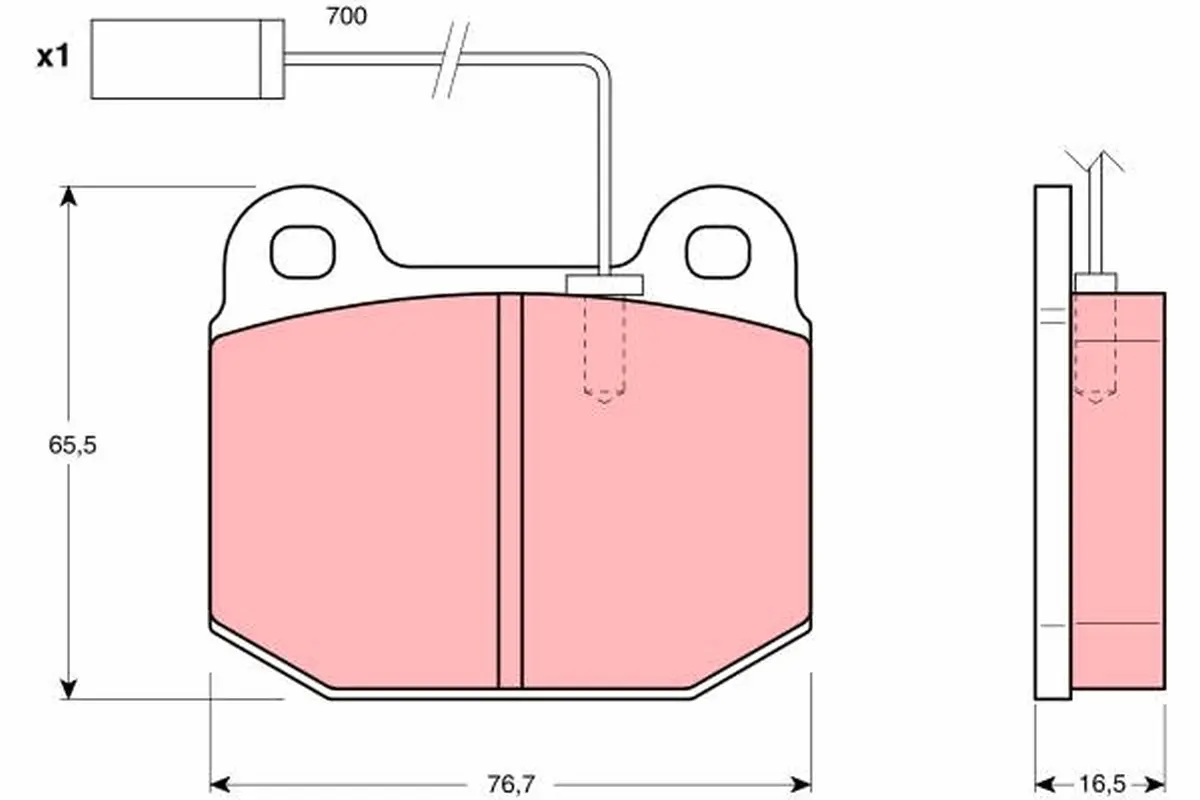 комплект спирачно феродо, дискови спирачки TRW                 