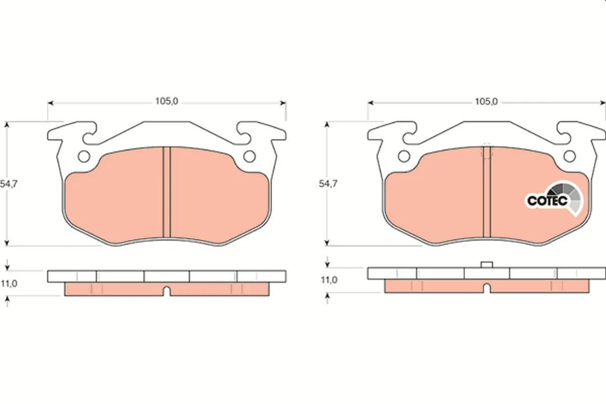 комплект спирачно феродо, дискови спирачки TRW                 