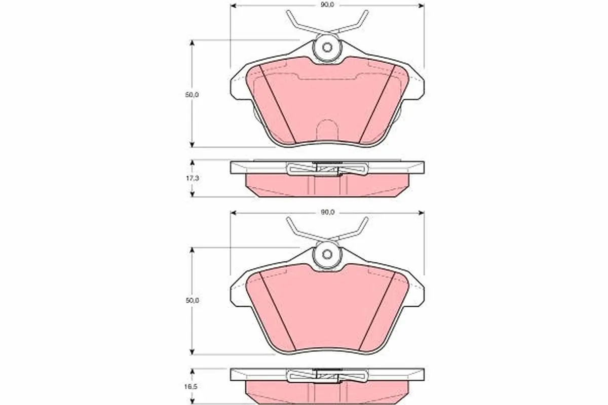 комплект спирачно феродо, дискови спирачки TRW                 