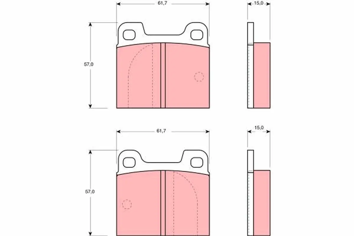 комплект спирачно феродо, дискови спирачки TRW                 