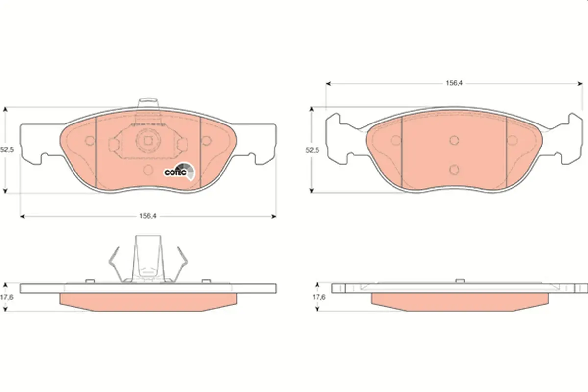 комплект спирачно феродо, дискови спирачки TRW                 