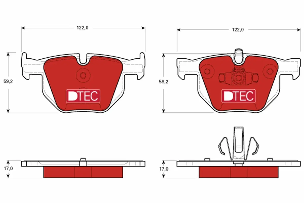 комплект спирачно феродо, дискови спирачки TRW                 