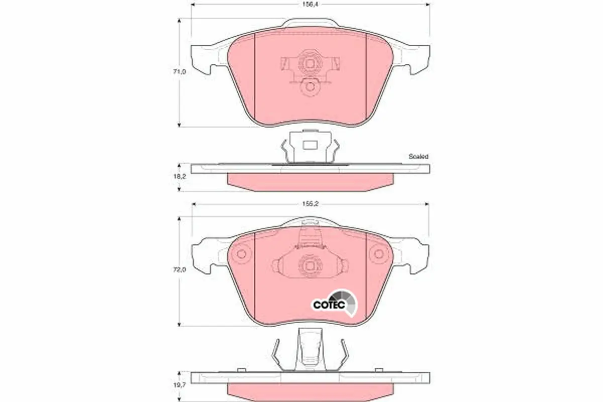 комплект спирачно феродо, дискови спирачки TRW                 