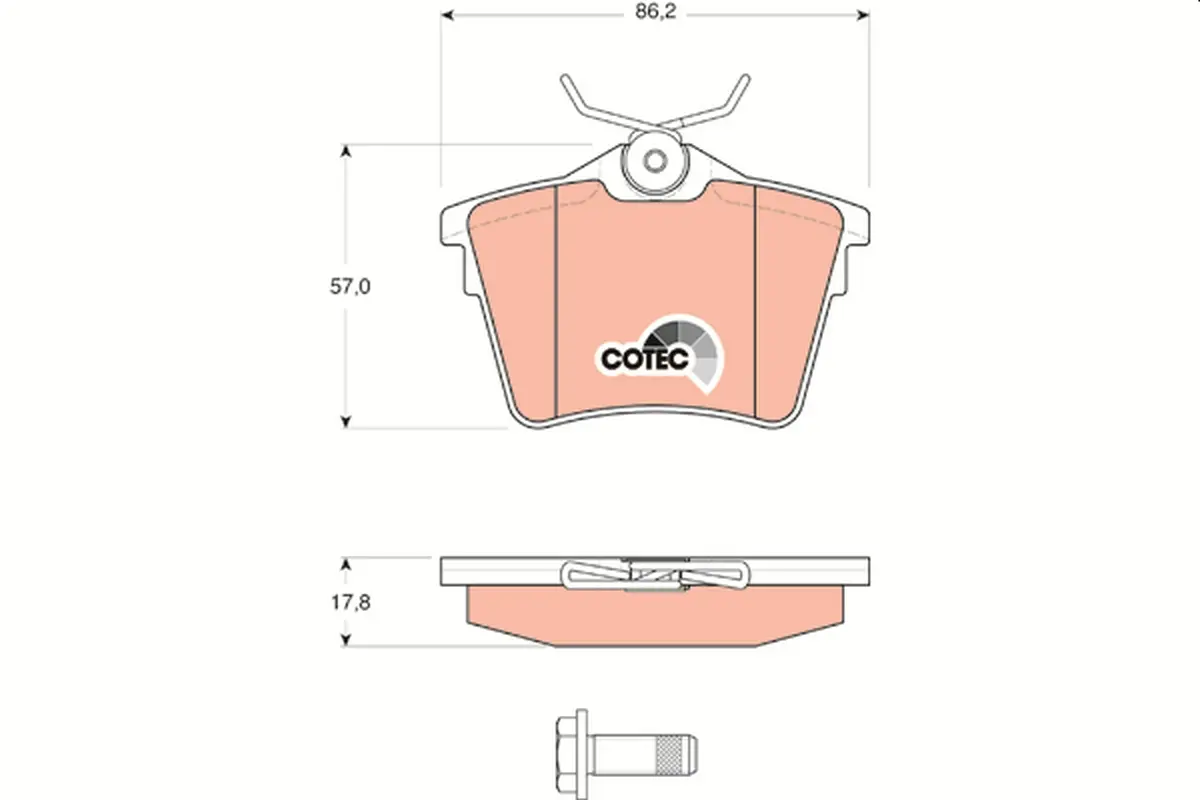 комплект спирачно феродо, дискови спирачки TRW                 