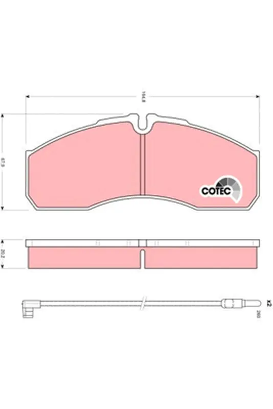комплект спирачно феродо, дискови спирачки TRW                 