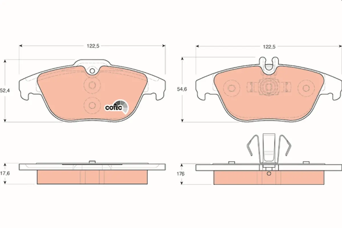 комплект спирачно феродо, дискови спирачки TRW                 