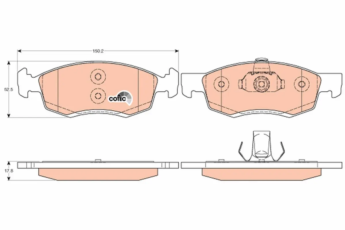 комплект спирачно феродо, дискови спирачки TRW                 