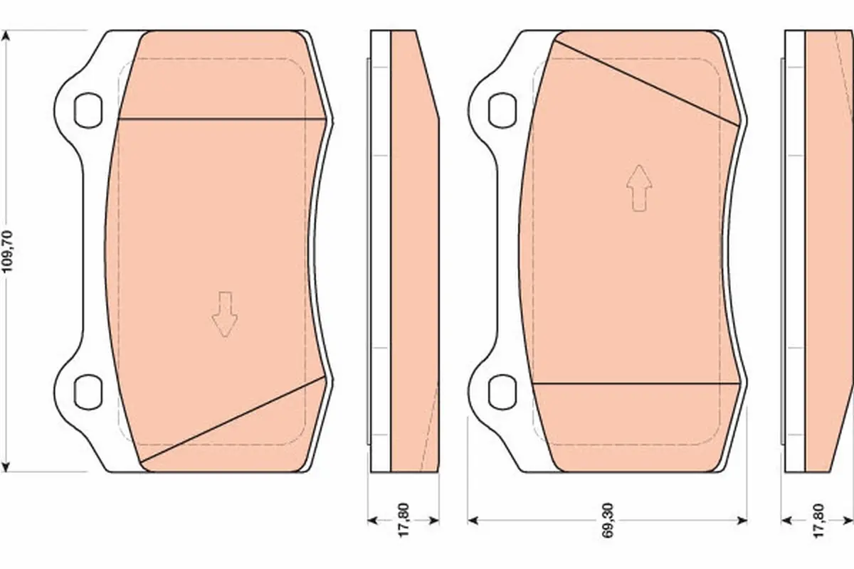 комплект спирачно феродо, дискови спирачки TRW                 