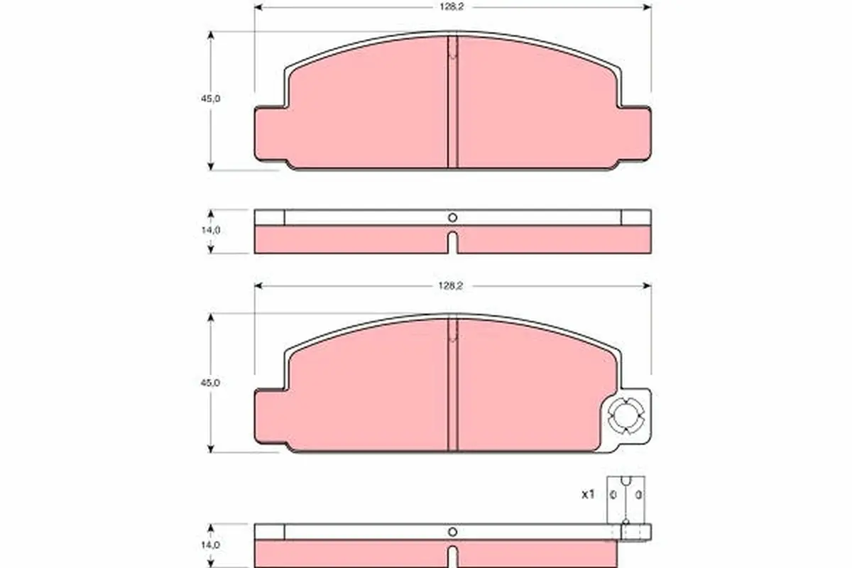 комплект спирачно феродо, дискови спирачки TRW                 