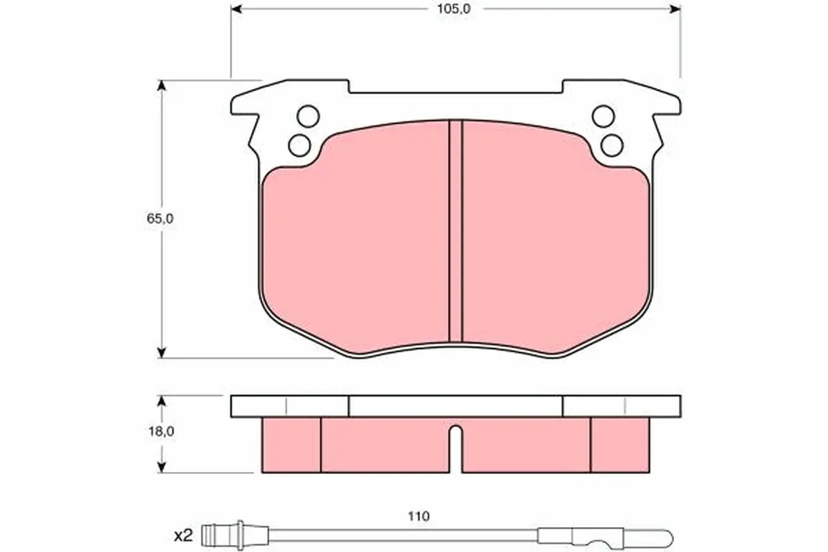 комплект спирачно феродо, дискови спирачки TRW                 