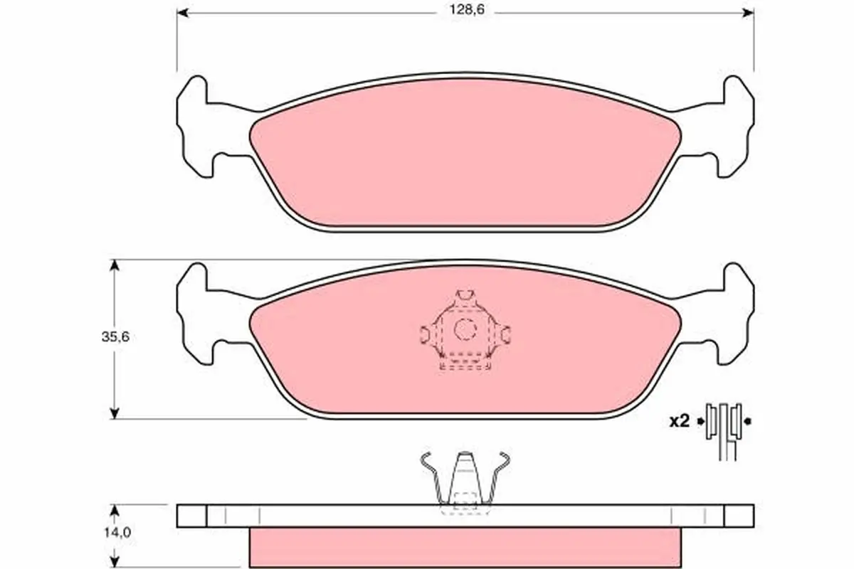 комплект спирачно феродо, дискови спирачки TRW                 