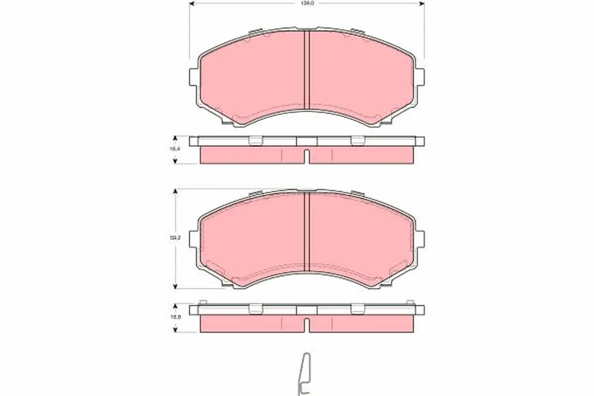 комплект спирачно феродо, дискови спирачки TRW                 