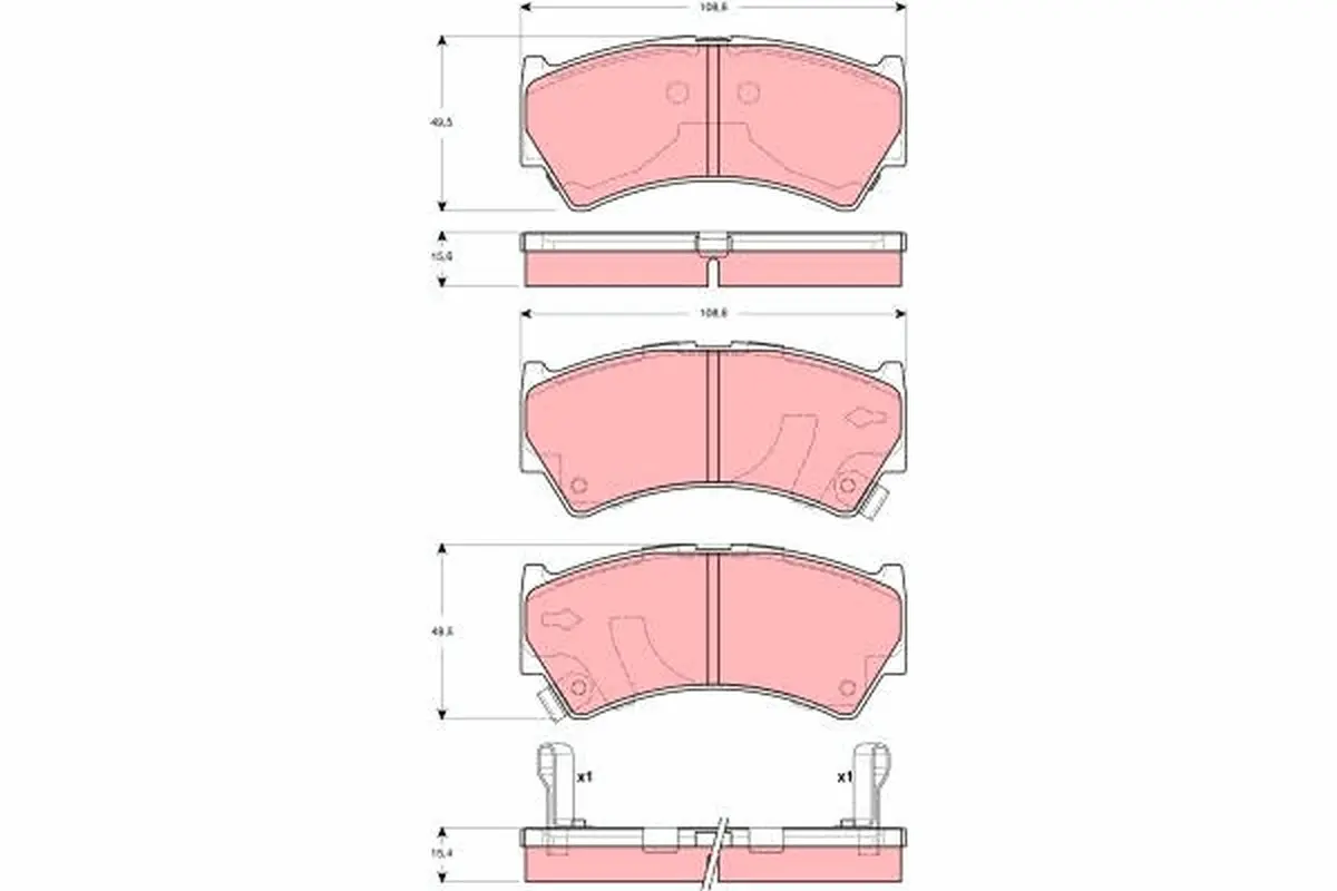 комплект спирачно феродо, дискови спирачки TRW                 