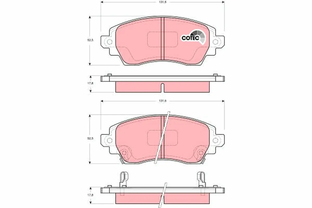 комплект спирачно феродо, дискови спирачки TRW                 