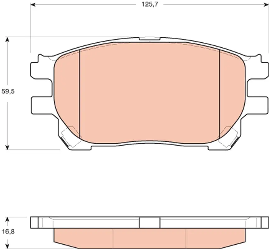 комплект спирачно феродо, дискови спирачки TRW                 