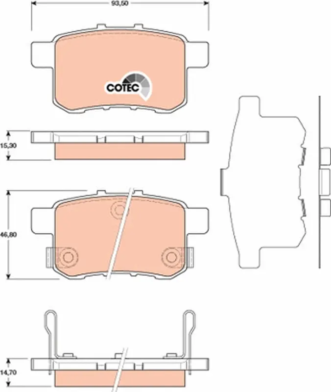 комплект спирачно феродо, дискови спирачки TRW                 