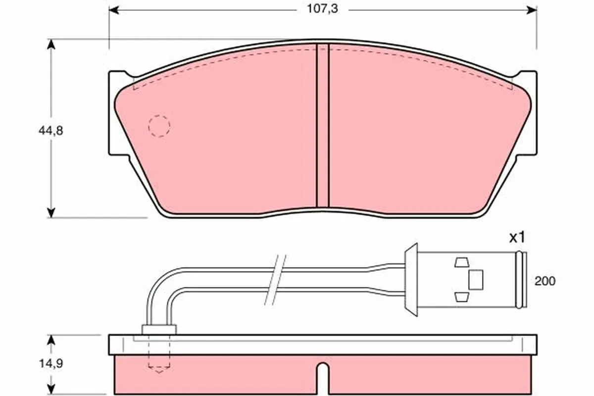 комплект спирачно феродо, дискови спирачки TRW                 