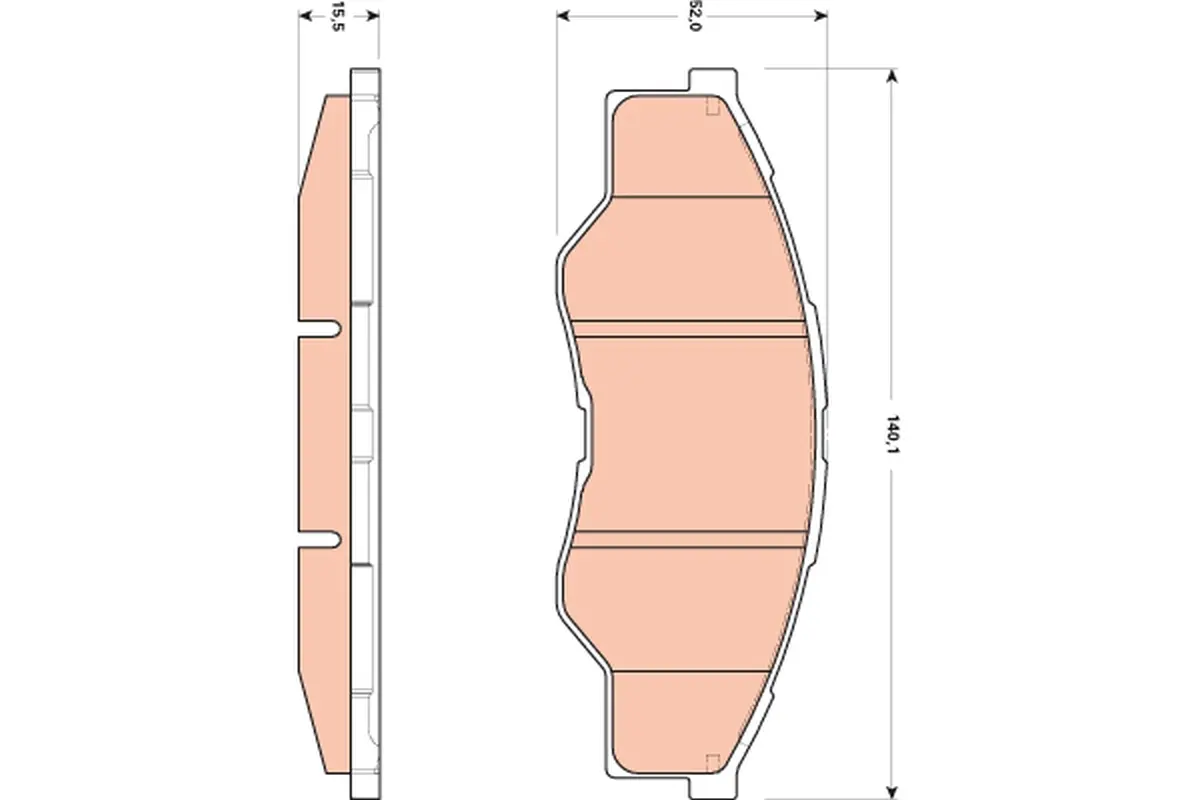 комплект спирачно феродо, дискови спирачки TRW                 