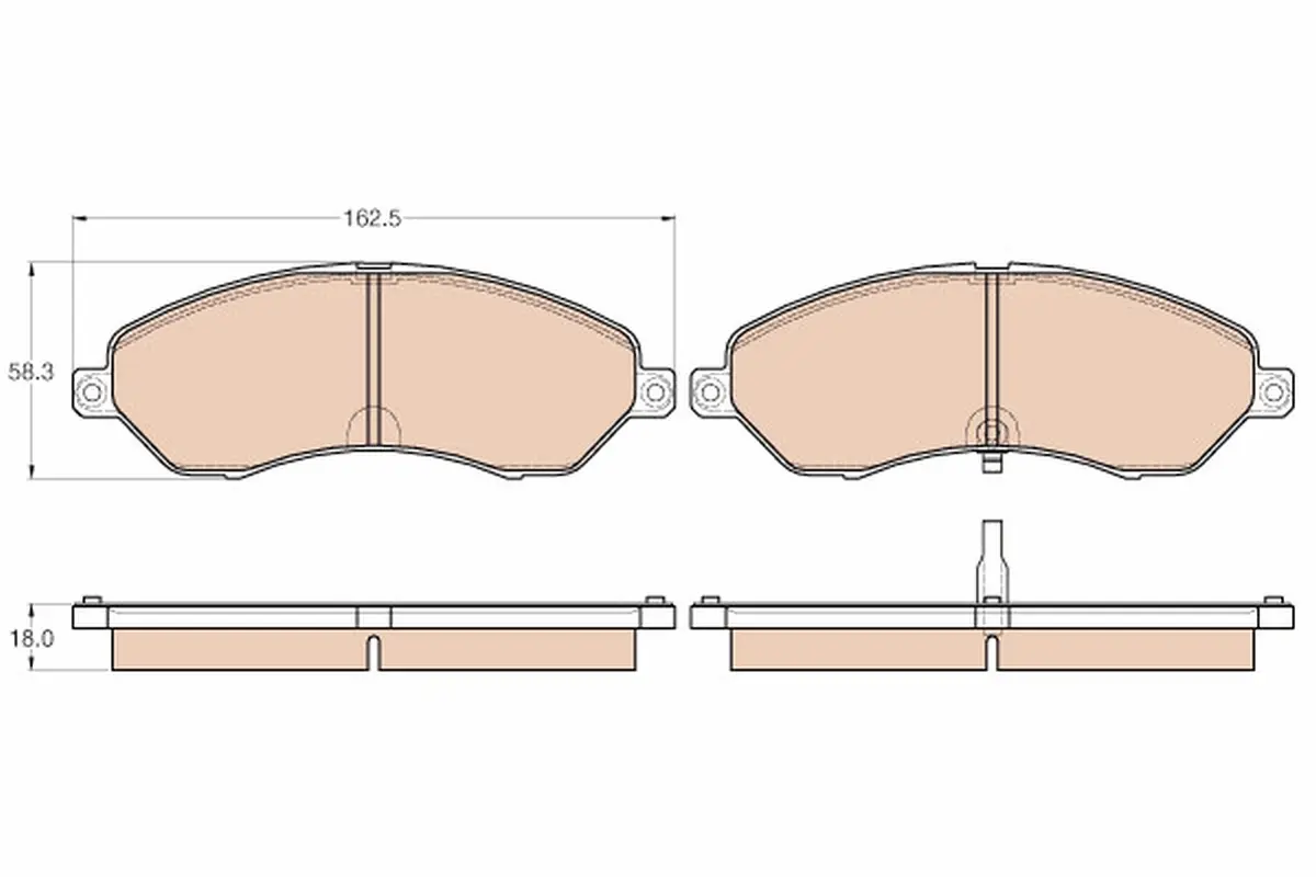 комплект спирачно феродо, дискови спирачки TRW                 