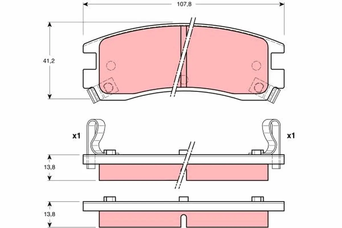 комплект спирачно феродо, дискови спирачки TRW                 