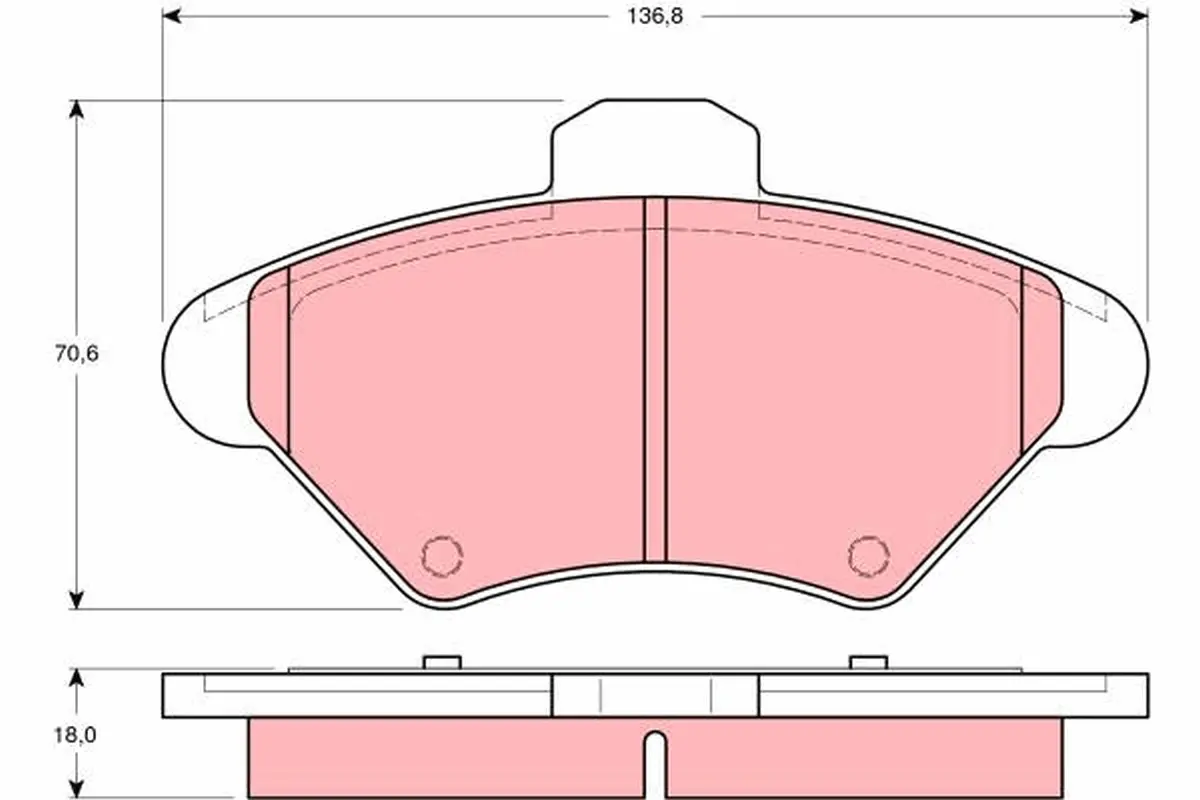 комплект спирачно феродо, дискови спирачки TRW                 