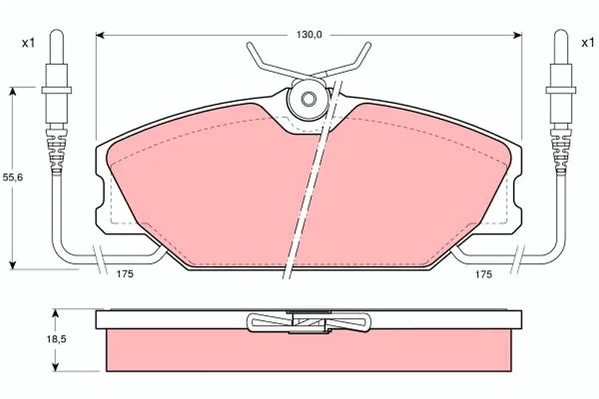 комплект спирачно феродо, дискови спирачки TRW                 
