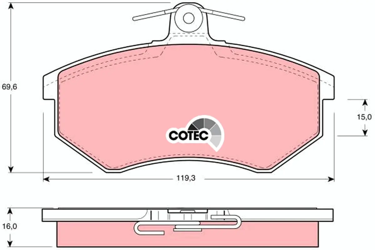 комплект спирачно феродо, дискови спирачки TRW                 