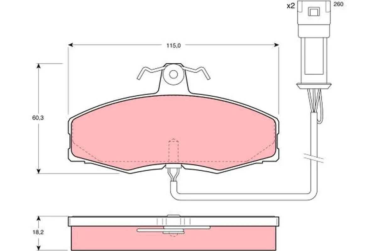 комплект спирачно феродо, дискови спирачки TRW                 