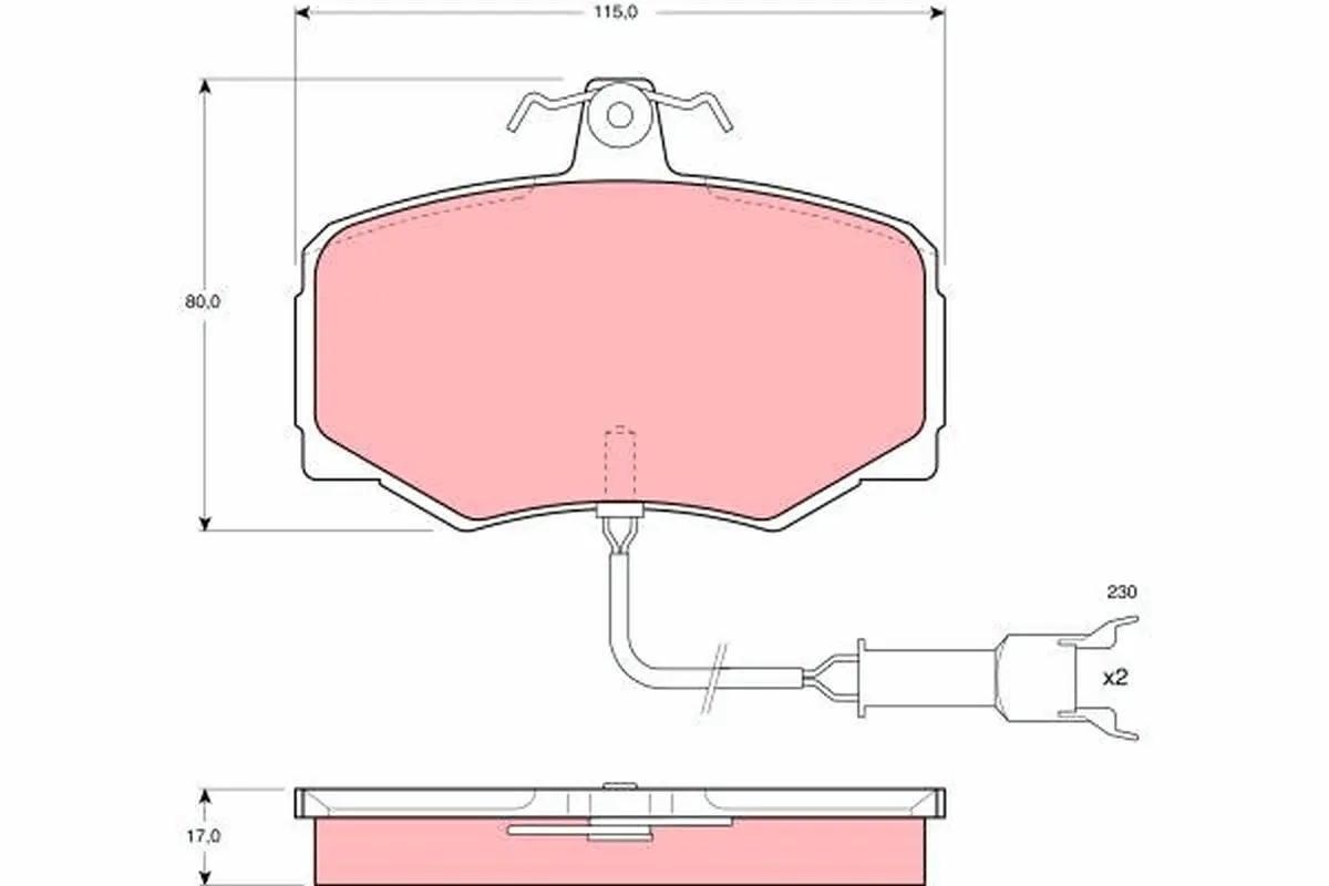 комплект спирачно феродо, дискови спирачки TRW                 