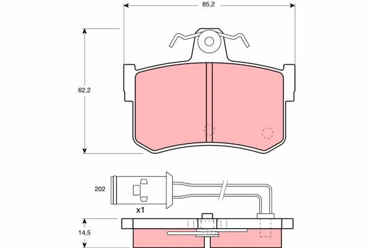 комплект спирачно феродо, дискови спирачки TRW                 