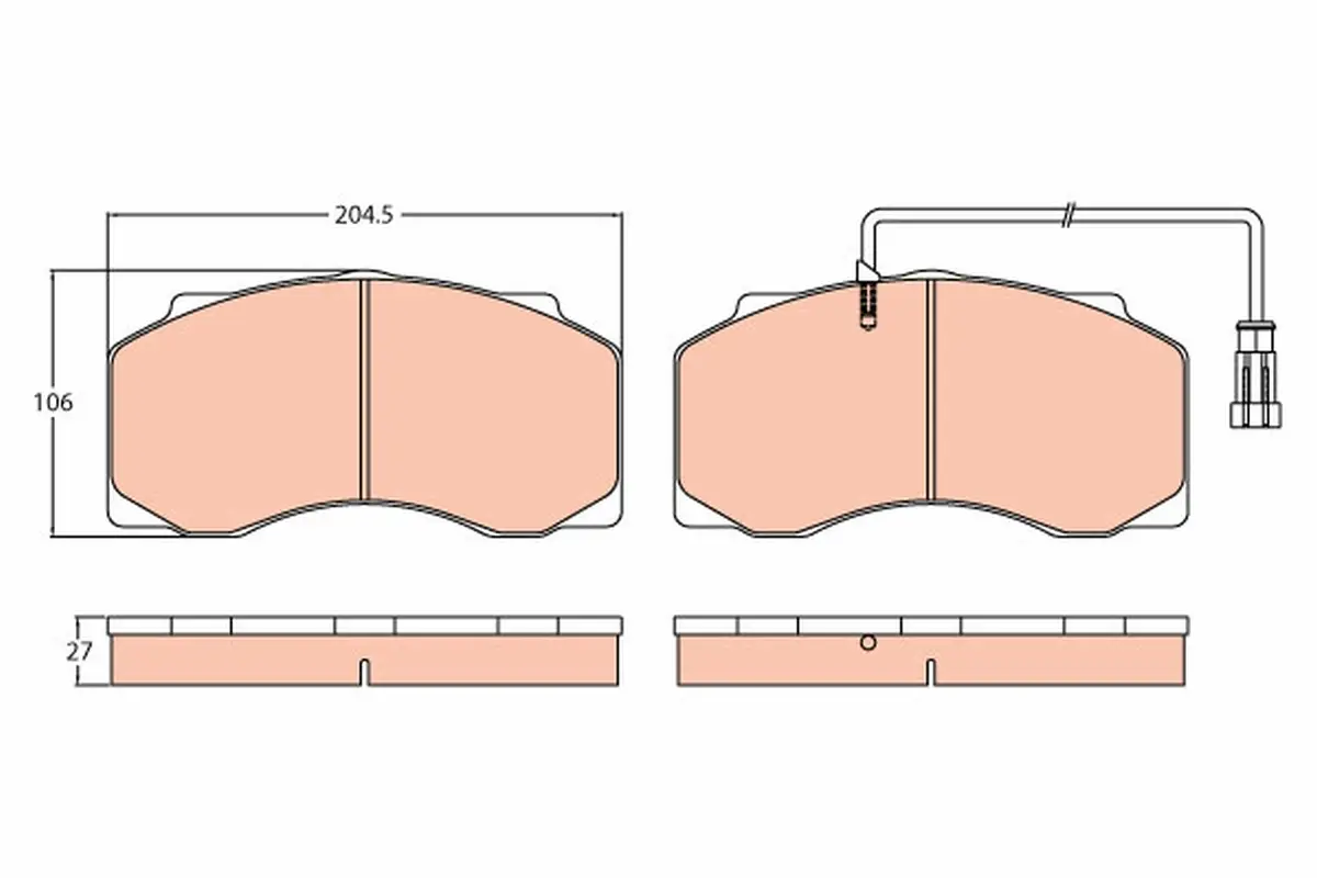 комплект спирачно феродо, дискови спирачки TRW                 