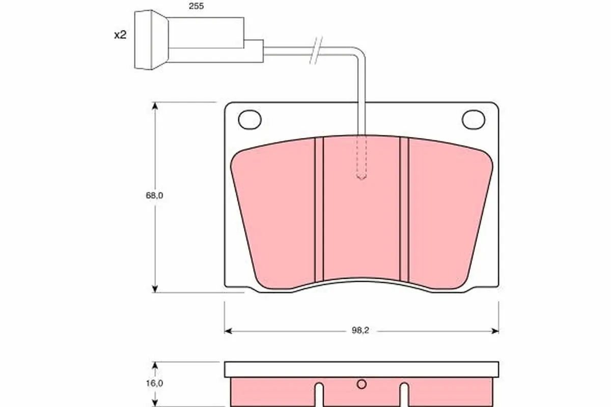 комплект спирачно феродо, дискови спирачки TRW                 