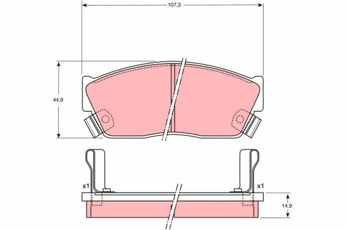 комплект спирачно феродо, дискови спирачки TRW                 