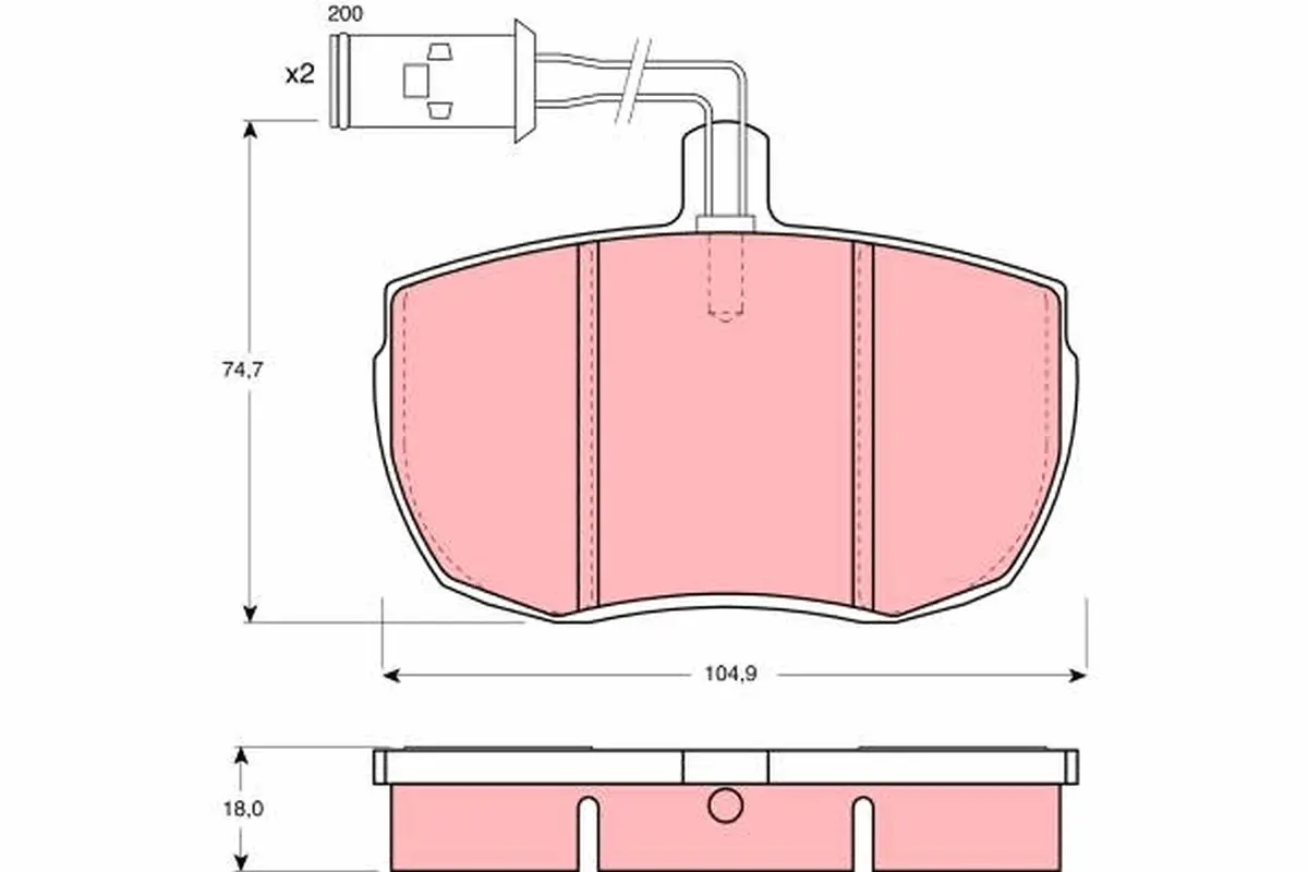 комплект спирачно феродо, дискови спирачки TRW                 