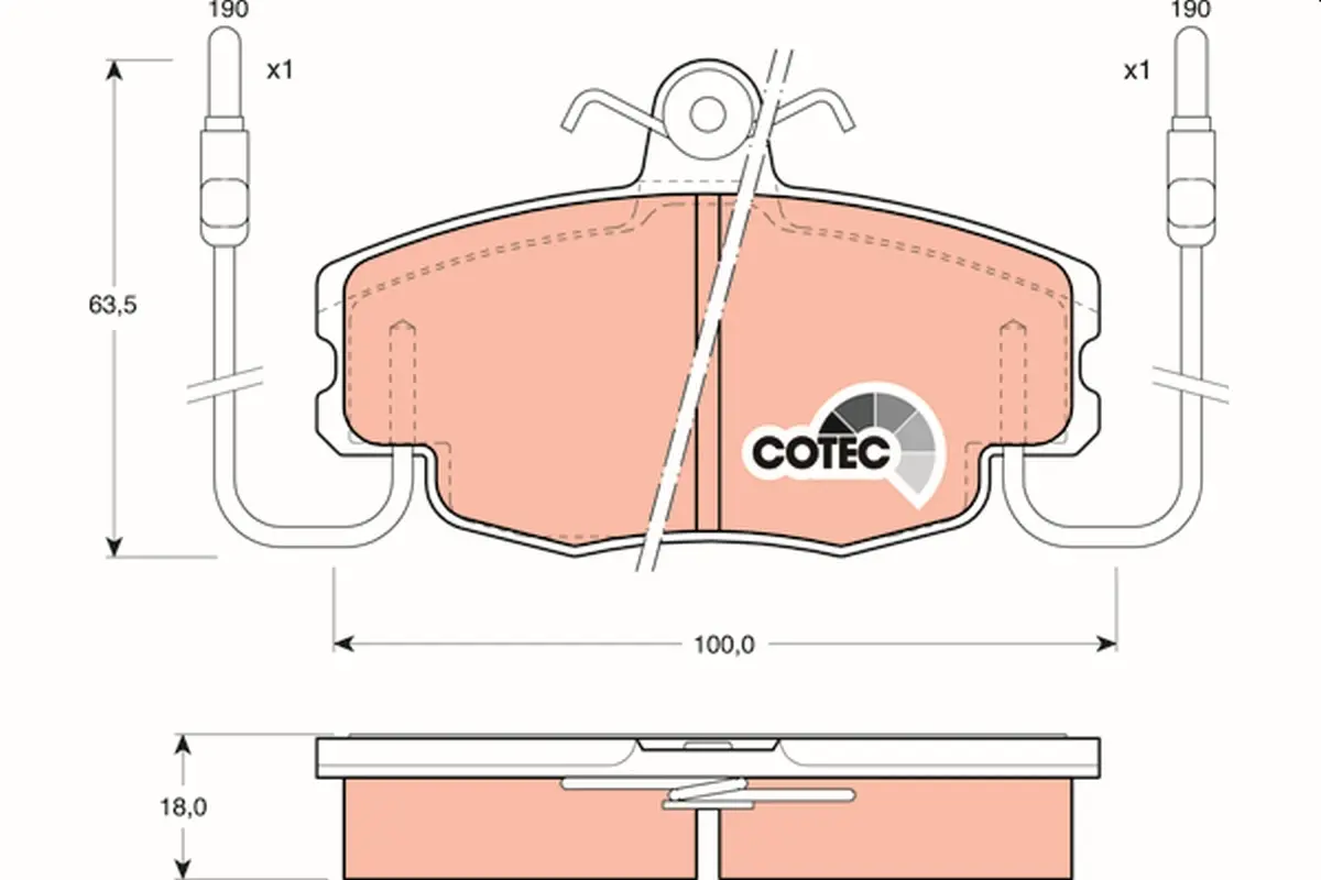 комплект спирачно феродо, дискови спирачки TRW                 
