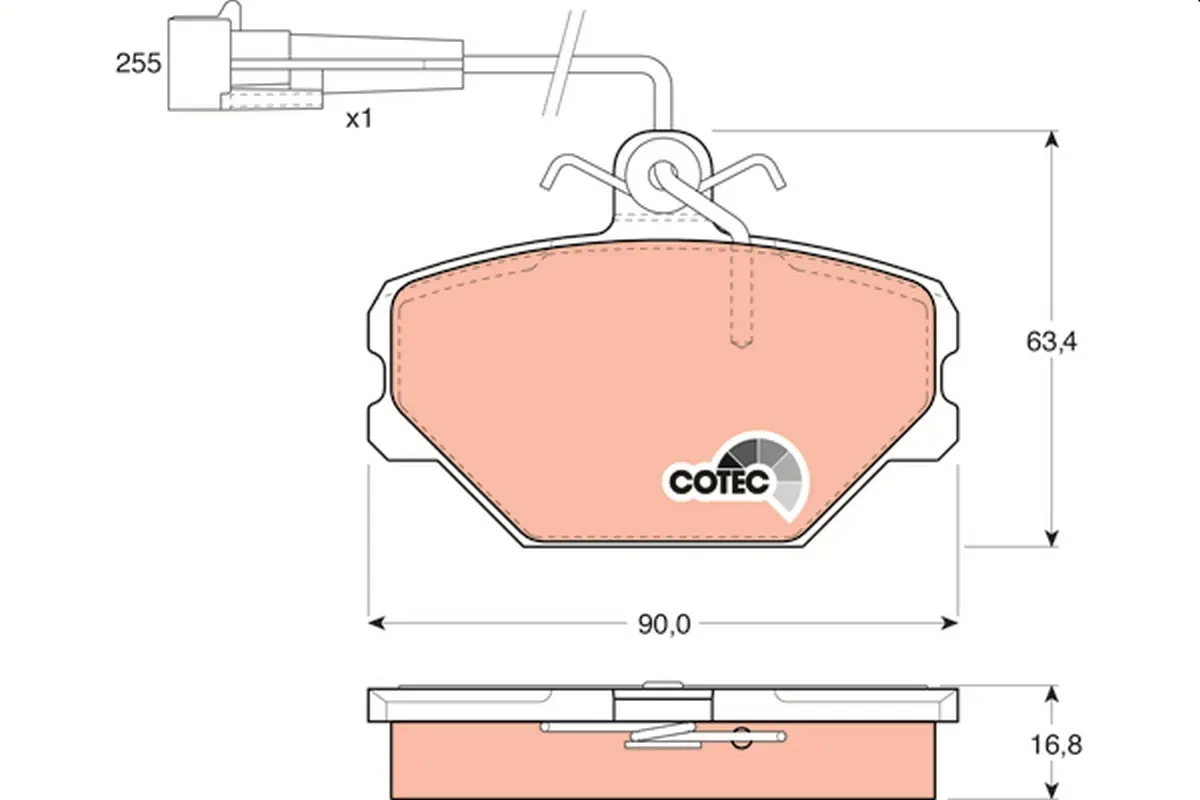 комплект спирачно феродо, дискови спирачки TRW                 