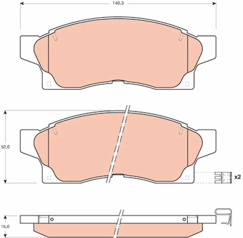 комплект спирачно феродо, дискови спирачки TRW                 