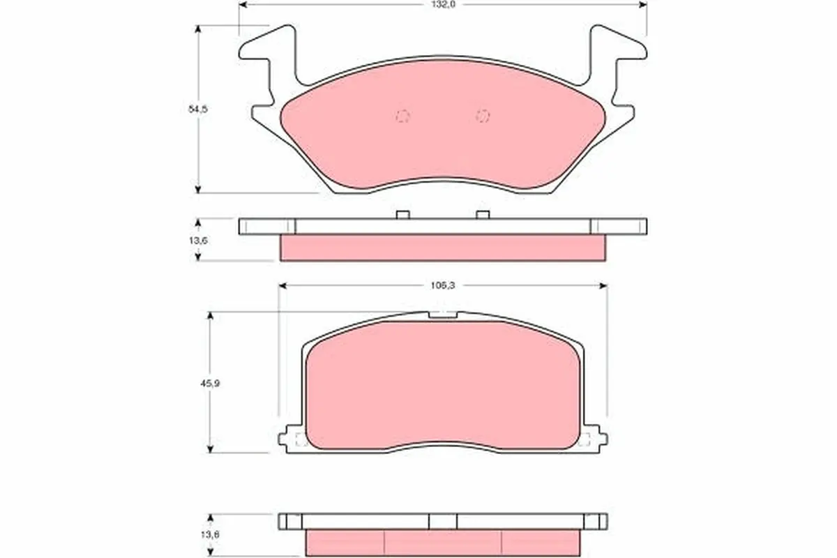 комплект спирачно феродо, дискови спирачки TRW                 