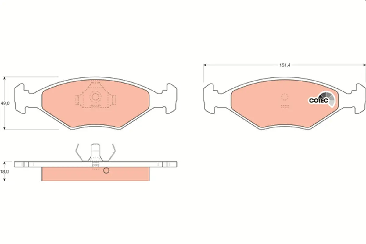 комплект спирачно феродо, дискови спирачки TRW                 