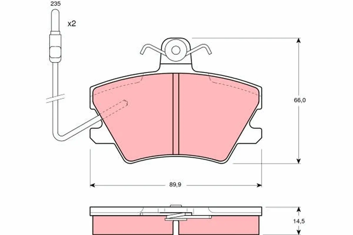 комплект спирачно феродо, дискови спирачки TRW                 
