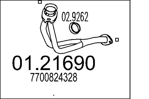 Изпускателна тръба за RENAULT 19 II Cabriolet (D53_, 853_) 1.7 (D53C) 01.21690 MTS                 