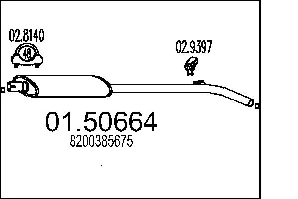 Задно гърне за RENAULT CLIO III (BR0/1, CR0/1) 1.5 dCi 01.50664 MTS                 