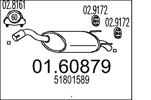 Задно гърне за FIAT CROMA (194) 1.9 D Multijet 01.60879 MTS                 