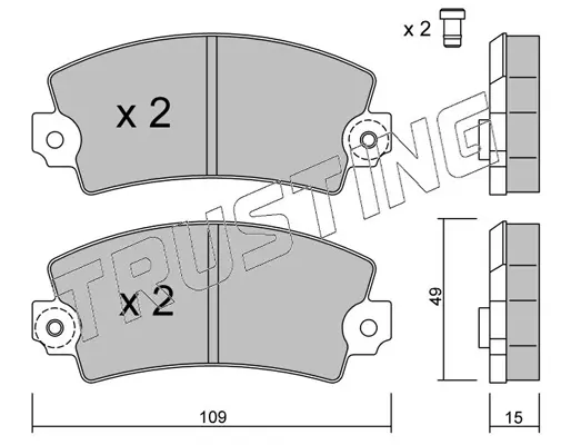 комплект спирачно феродо, дискови спирачки TRUSTING            