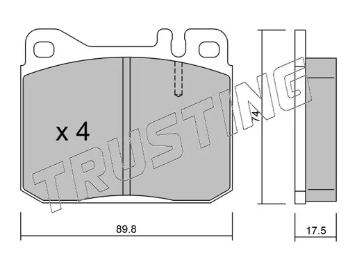 комплект спирачно феродо, дискови спирачки TRUSTING            