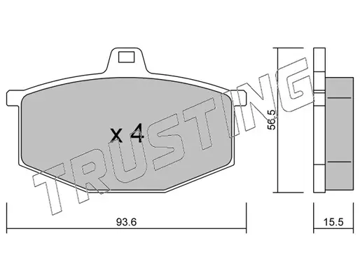 комплект спирачно феродо, дискови спирачки TRUSTING            