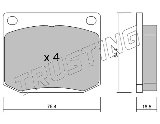 комплект спирачно феродо, дискови спирачки TRUSTING            